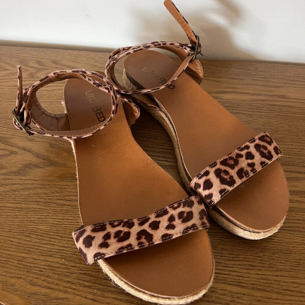 Leopard Print Platform Sandals